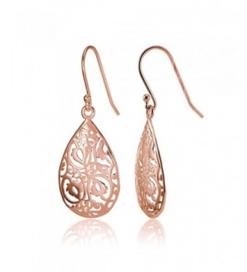 Flashed Sterling Silver FiligreeTeardrop Earrings