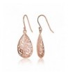 Flashed Sterling Silver FiligreeTeardrop Earrings