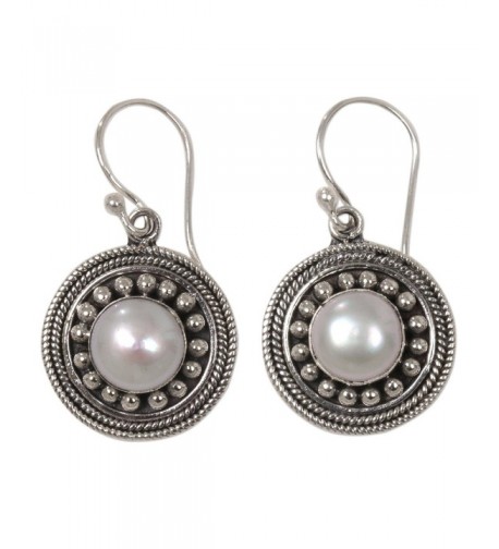 NOVICA Cultured Sterling Earrings Moonlight