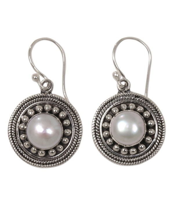 NOVICA Cultured Sterling Earrings Moonlight