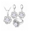 Jewelry Platinum Diamond accented Necklace Earrings