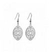 Silver Stainless Filigree Almond Earrings