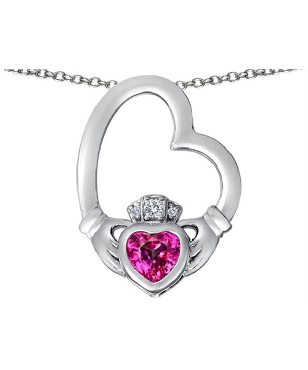 Star Floating Claddagh Necklace Sapphire