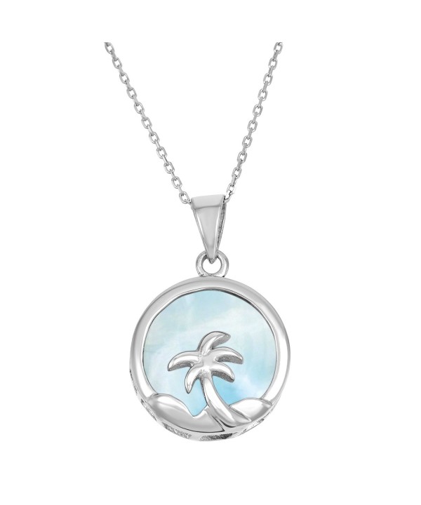 Sterling Silver Natural Larimar Pendant