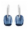 EleQueen Sterling Rectangle Earrings Swarovski