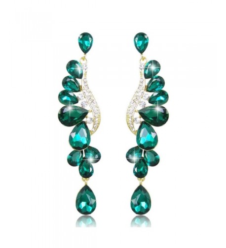 EVER FAITH Austrian Earrings Gold Tone