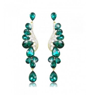 EVER FAITH Austrian Earrings Gold Tone