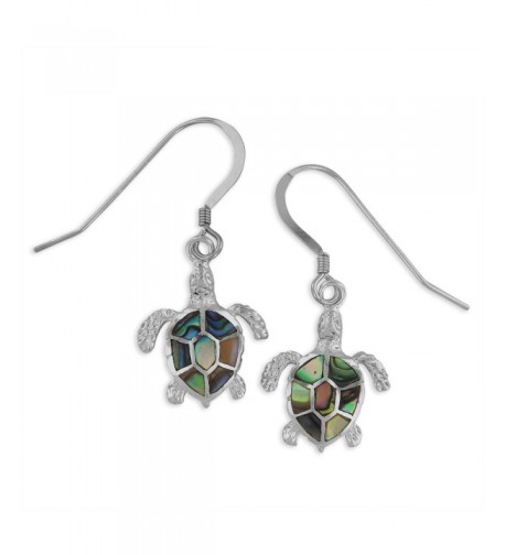 Sterling Silver Abalone Turtle Earrings