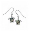 Sterling Silver Abalone Turtle Earrings