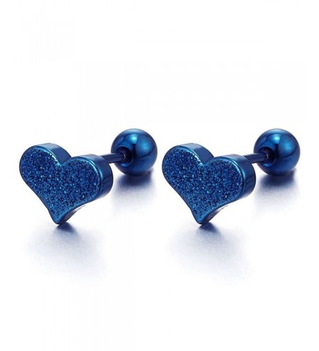 Satin Heart Earrings Stainless Steel