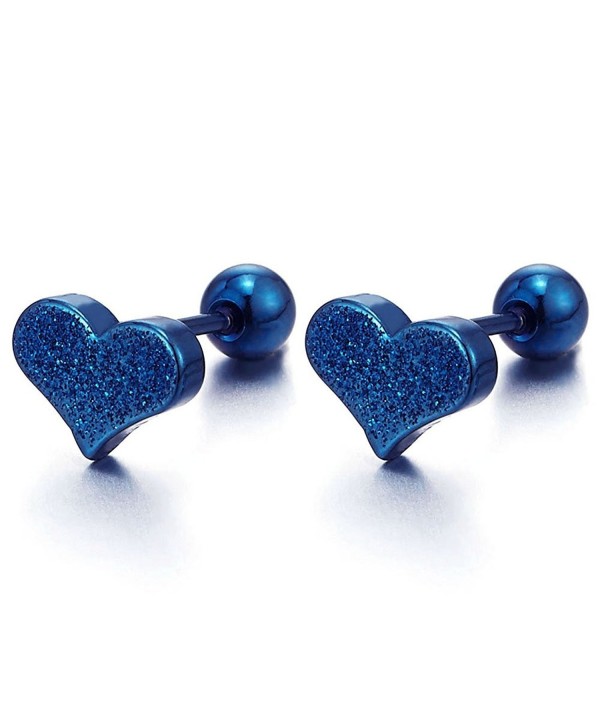 Satin Heart Earrings Stainless Steel