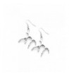 Antiqued Silver Antler Drop Earrings