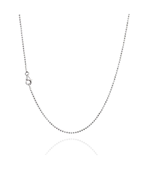 Sterling Diamond Cut Chain Necklace Clasp RHODIUM