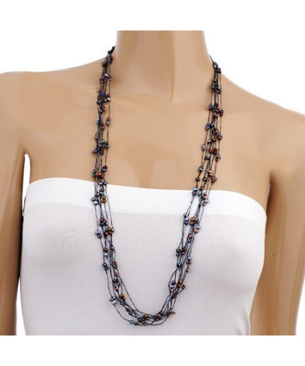 Thread Cultured Freshwater Cluster Necklace