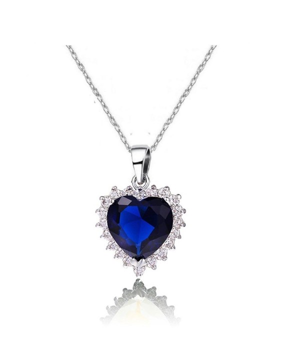 Necklace Simulated Sapphire Zirconia Austrian