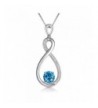 Conmisun Infinity Necklace Aquamarine Birthstone