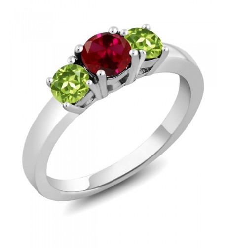 Created Peridot Sterling 3 Stone Available