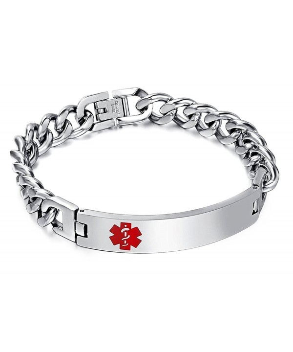 Engraved Stainless Medical Identification Bracelets