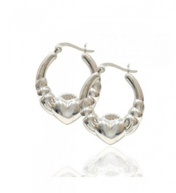 Sterling Silver Polished Claddagh Earrings