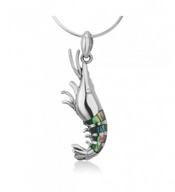 Sterling Abalone Lobster Pendant Necklace