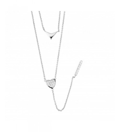 Sterling Layered Zirconia Triangle Necklace