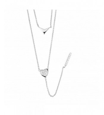 Sterling Layered Zirconia Triangle Necklace