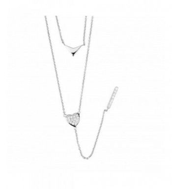 Sterling Layered Zirconia Triangle Necklace