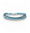 Braided Leather Bracelet Stainless Magnetic
