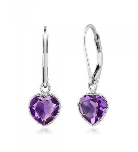 Sterling Amethyst Gemstone Birthstone Earrings