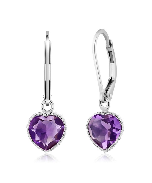 Sterling Amethyst Gemstone Birthstone Earrings