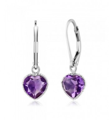 Sterling Amethyst Gemstone Birthstone Earrings