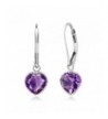 Sterling Amethyst Gemstone Birthstone Earrings