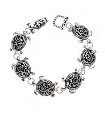 PammyJ Silvertone Detailed Magnetic Bracelet