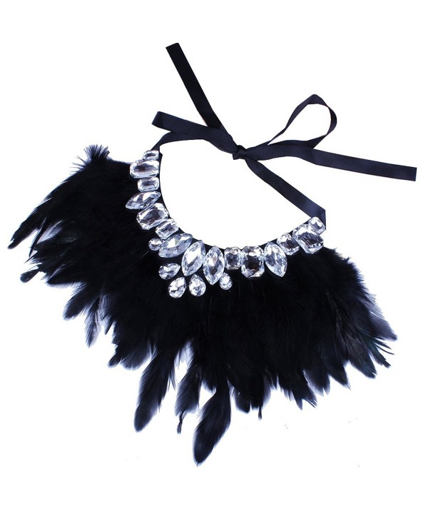 YAZILIND Charming Feather Statement Necklace