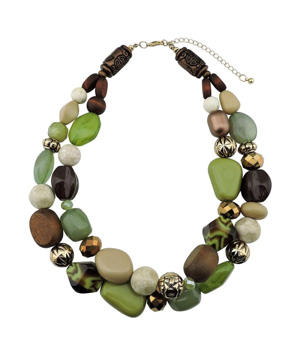 Statement Chunky Fashion Necklace NK 10384 olive