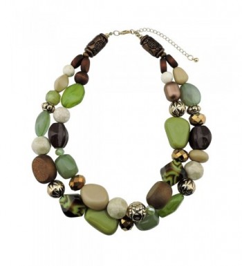 Statement Chunky Fashion Necklace NK 10384 olive