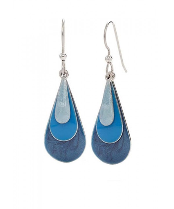 Silver Forest Earrings Enamel Teardrop