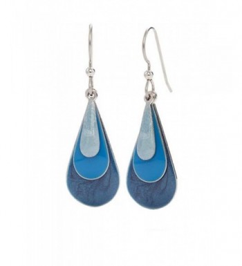 Silver Forest Earrings Enamel Teardrop