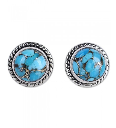 NOVICA Reconstituted Turquoise Sterling Earrings