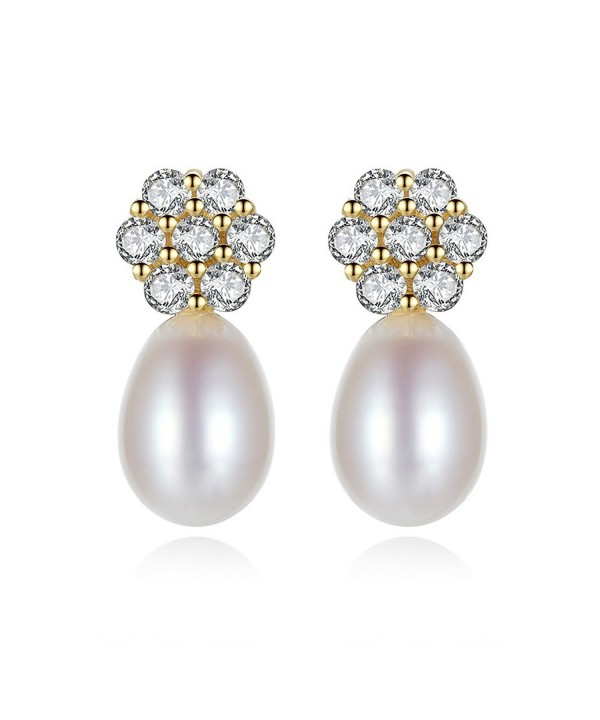 Plated Sterling Silver Freshwater Earrings Plated Sterling Silver Freshwater Earrings