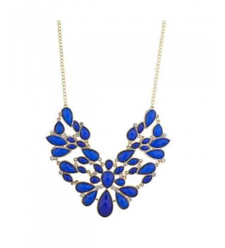 Lux Accessories Floral Statement Necklace