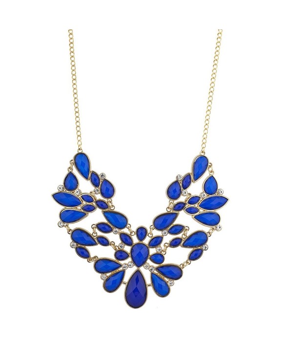 Lux Accessories Floral Statement Necklace