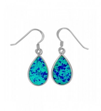 Sterling Silver Synthetic Teardrop Earrings