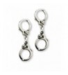 Double Handcuff Dangle Earrings Silver