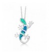 Sterling Silver Created Lizard Pendant
