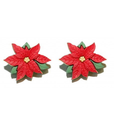 Beautiful Christmas Poinsettia Earrings H026