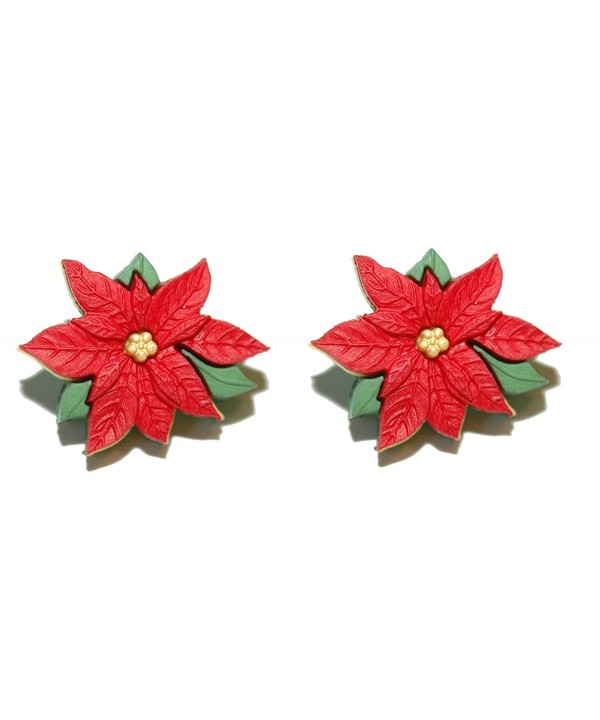 Beautiful Christmas Poinsettia Earrings H026