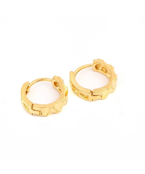 Gold Plated Engraved Polished Earrings