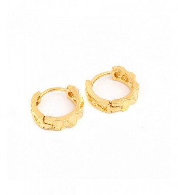 Gold Plated Engraved Polished Earrings