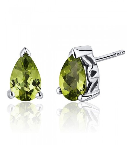 Carats Peridot Earrings Sterling Rhodium